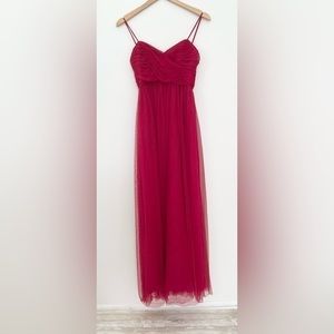 Wtoo by Watters and Watters Red Dress Size 8 Sleeveless Bridesmaid Prom Dress